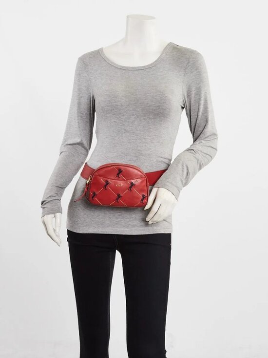 Chloe Handbags - Chloe Red Leather Embroidered Horse Belt Bag